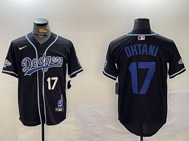 Men Los Angeles Dodgers 17 Ohtani Black Game 2024 Nike MLB Jersey style 12022